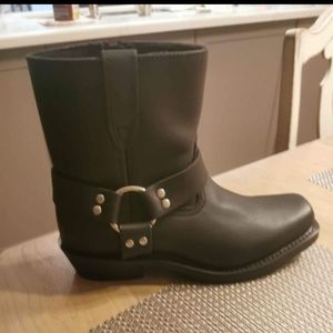 Black leather boots